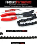 Heavy Duty Exhaust Pipe Chain Cutter Pliers For Auto Repair Spark Free 360 Degree Manual Tube Cutter For Three Quarter To Three And A Quarter Inch Pipes With Ergonomic Cushioned Grip And Fast Clean Cuts A Real Workhorse, steel chain layout with 272mm chain