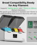 SpacePi X4L Filament Dryer And Storage Box For Four Spools, Dual Independent Heating Chambers Up To 75C, with filaments inside