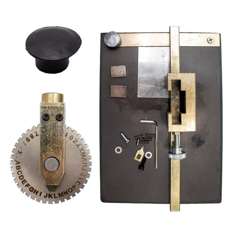 Durable Manual Metal Stamping Machine For Aluminum Brass Plates, with imprinting wheel and accessories for precise engraving.