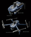 Beefy Payload Drone With 0.66 Lb Capacity, GPS Positioning, folded and unfolded view, dual 2.7K cameras, blue color