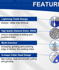 Heavy Duty Diamond Tile Drill Bit Kit Packaged With Twelve Premium Porcelain Hole Saws features lightning teeth design and high quality diamond grains.