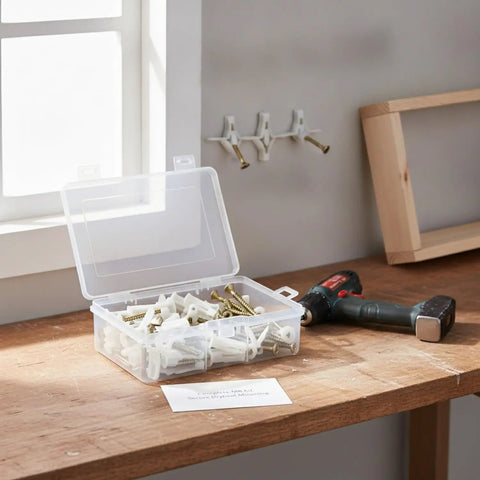 Heavy Duty Hollow Wall Mounting Kit For Shelves And Mirrors With M8 Drywall Anchors And Screws 50 Piece Zinc Plated Steel Hardware Set