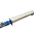 Rock Solid 304 Stainless Steel U Trough Auger Screw Conveyor Featuring A 9 Inch Helical Blade Driven By A Heavy Duty 220V 3 Phase 3KW Motor, long stainless steel body.