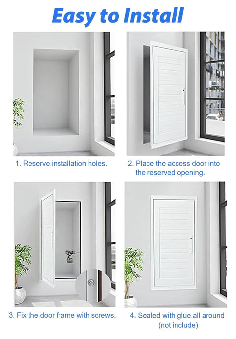 Installation steps for Badass Aluminum Access Panel Door For Drywall And Attics With Slick Hidden Design Honeycomb Core Waterproof Rust Proof Heat Insulated No Sweat Install For HVAC Ducts And Valves 26 By 56 Inches.