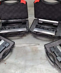 Multiple cases with 6 Inch Magnetic Vise Mount Metal Brake Bender for DIY metalworking, showing removable fingers, on a workbench.