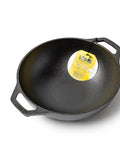 Mini Cast Iron Wok For Stir Fry Lovers With Naturally Seasoned Finish And Dual Loop Handles Compact Yet Durable Cookware