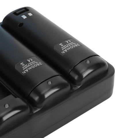 Remote Battery Charger 4 In 1 Charging Station With 4x 2800mAh NiMH Rechargeable Batteries close-up view