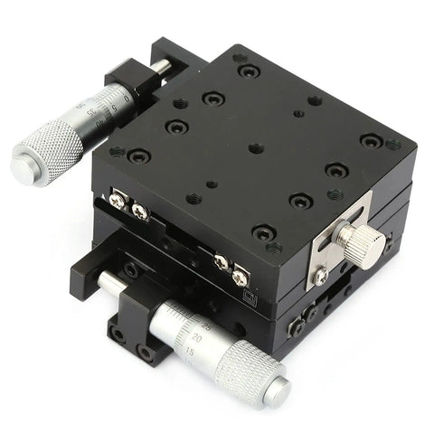XY Linear Stage Micrometer Slide Table Pro Grade Precision For Fine Positioning Dope Rig For Lab Equipment Aluminum Black