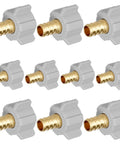 10 Pack Half Inch PEX to Half Inch Female NPT Swivel Brass Fittings Adapters Lead Free Potable Water Connector PEX B and C Compatible NSF ASTM F1807 Certified RV Plumbing Adapter for Easy DIY Repairs, 10 brass adapters