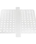 Clear self adhesive plastic sink saddle protector for kitchen and bath with grid design, 11 x 12 inches, no fuss install.