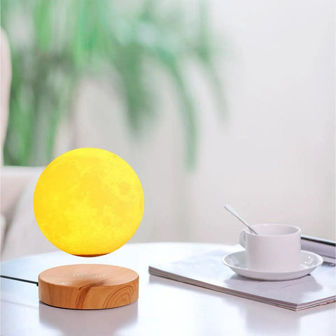 Levitating Moon Lamp With Floating And Spinning Moon Led 3D Printed Surface 20 Modes 16 Color Options Wooden Base Night Light For Room Decor And Dope Office Desk Toy Gift