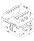 Heavy Duty Cnc Self Centering Vise Delivers Dead On Precision Milling Machine Tool Grip dimensioned diagram with labels.