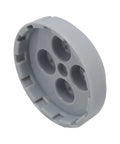 Durable Pasta Maker Shaping Disc For Spaghetti And Noodles Attachment Replacement, side view of gray plastic shaping disc.