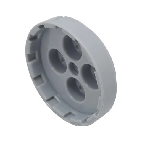 Durable Pasta Maker Shaping Disc For Spaghetti And Noodles Attachment Replacement, side view of gray plastic shaping disc.
