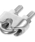 Heavy Duty Stainless Steel Wire Rope Cable Clamp U Bolt Fastener For 6mm Line with smooth surface and threaded bolts.
