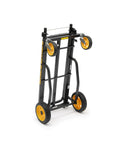 Rock-N-Roller R8rt Mid-Size 8-In-1 Folding Hand Truck Dolly folded with smooth rolling wheels and heavy-duty steel frame.