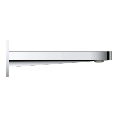 Side view of Plus Tub Spout Wall Mount in Starlight Chrome with 1/2 inch NPT threads and 6 11/16 inch reach.