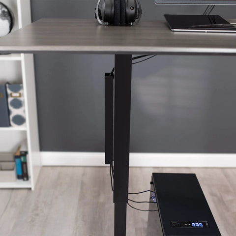 Steel Magnetic 14 Inch Cable Management Channel For Under Desk Legs No Drill Cord Organizer For Home Office Black Finish