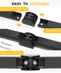 Assembly guide for Heavy Duty 12 Inch Magnetic Tool Holder Strip 4 Pack, showing connecting clasps and screws