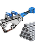 Cordless Pipe Polisher Sander Adjustable Speed Rechargeable Grinder For Metal And Plastic Tubes 4 Roller Design next to metal tubes.