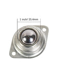 Heavy Duty Roller Ball Transfer Bearings Set Of Eight Slick Rolling Casters For Moving Furniture And Appliances With Rock Solid 400 Pound Load Capacity And Hassle Free Movement, 1 inch steel ball detail.