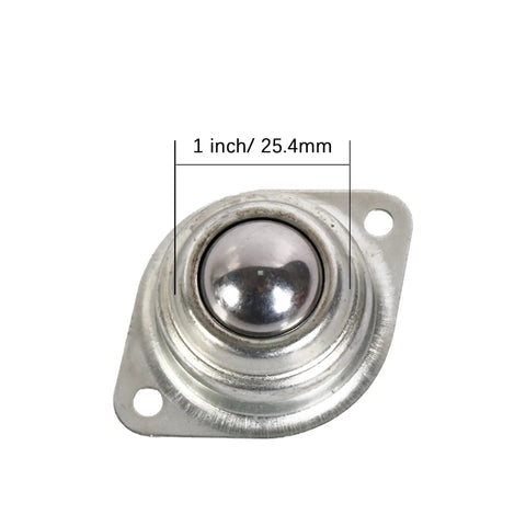 Heavy Duty Roller Ball Transfer Bearings Set Of Eight Slick Rolling Casters For Moving Furniture And Appliances With Rock Solid 400 Pound Load Capacity And Hassle Free Movement, 1 inch steel ball detail.