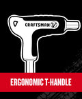 V Series Hex Key Allen Set 9 Piece SAE with ergonomic T-handle illustration, featuring X Tract Extraction Technology label
