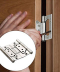 Stainless Steel Flat Cabinet Door Hinge Set 2 Pieces Heavy Duty Silent Hinges For Cabinets Windows And Wooden Boxes Perfect Replacement Parts For Home Furniture And Closets