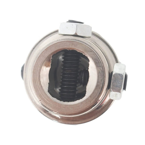 Built Tough 3/4 Inch By 3/4 Inch Dd Chrome Single U Joint Steering Shaft Universal Joint Replacement close-up view.