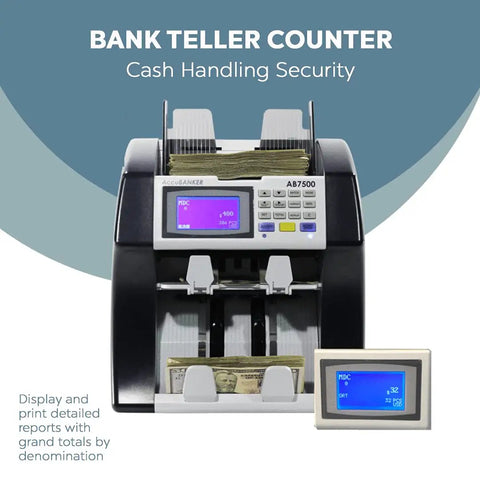 Multi Currency Bill Counter With Dual Pocket Sorter For USD And EUR Counts Mixed Denominations Money Counter Machine Front View