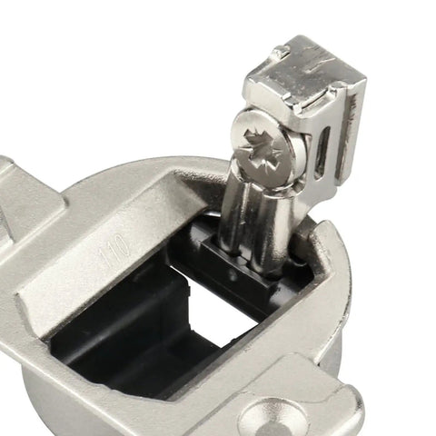 Close-up of 8 Pack Open Side Cabinet Hinges With 110 Degree Self Closing For Doors 16mm To 19mm Thick, 35mm Cup Behind Door