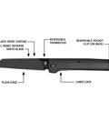 Pledge Pocket Knife With Pocket Clip 3.7 Inch Full Panel Plain Edge Folding Knife With Stainless Steel Blade Textured Grip Liner Lock