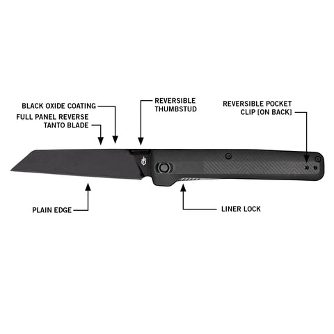 Pledge Pocket Knife With Pocket Clip 3.7 Inch Full Panel Plain Edge Folding Knife With Stainless Steel Blade Textured Grip Liner Lock