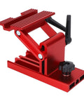 Slick Red Bench Grinder Sharpening Jig And Versatile Tool Rest For 6 Inch And 8 Inch Wheels with adjustable height and rubber grips.