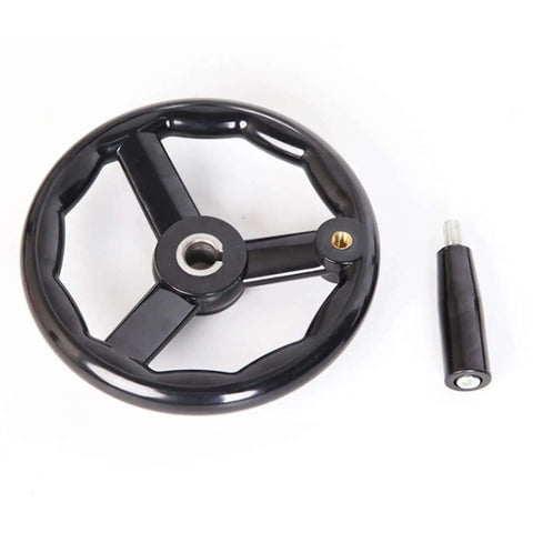 Polyamide Machine Tool Hand Wheel With Anti Slip Face For Oil Rich Or Humid Environments, ergonomic grip, detached handle view.