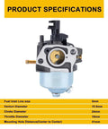 Plug And Play Carburetor For Predator Generators 3200 4000 4375 Watts 212Cc 208Cc with specifications table