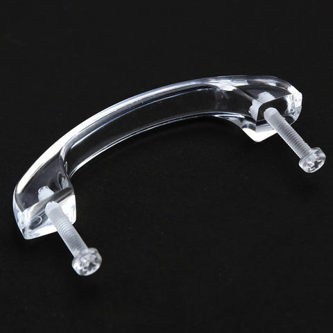 2 Pack Transparent Acrylic Drawer Knob Pull Handles With Glass Look Finish and screws for kitchen cabinets and dressers