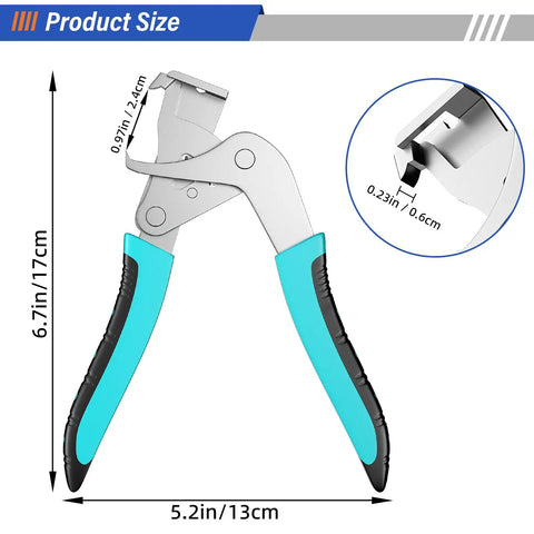 Straight Up Pro Grade Car Clip Pliers showing size 6.7in by 5.2in, with ergonomic blue handle for easy grip.