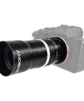 Canon RF Mirrorless Astro Telephoto Lens 105mm F2.8 APO attached to camera, featuring wide field full frame night sky photography capabilities
