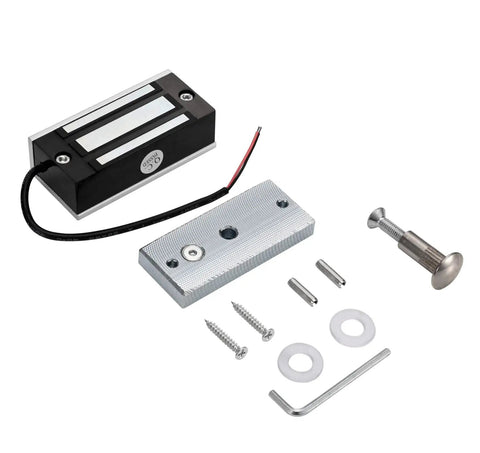 Heavy Duty 130 Lbs Electric Magnetic Lock For Single Door Access Control 12V with stainless steel components and wiring.