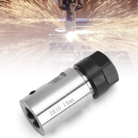 14mm Collet Chuck Tool Holder C20 ER16 For Lathes Drilling Machines And Milling Machines against a background of sparks