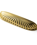 Top Shelf Modern Cabinet Pulls With 5 Inch Hole Centers And Brushed Gold Zinc Alloy Handles For Kitchen Drawers and Furniture Doors Six Pack, elegant gold handle detail.
