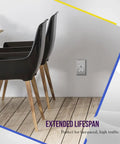Duplex Receptacle Metal Wall Plate In 430 Stainless Steel, Corrosion Resistant, 1 Gang 4.50 x 2.76 Inch, installed in interior wall.