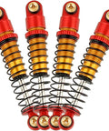 Four red 39mm Aluminum Threaded Adjustable RC Shock Absorber Oil Damper For SCX24 Gladiator C10 JLU Deadbolt B17 Axial 1/24