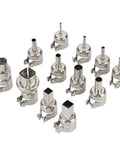 Heat Proof Nozzles Kit For 850 Hot Air Soldering Station 12 Piece Set With Round And Square Tips For Precise Rework Industrial Grade Steel
