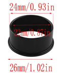 Front view of black aluminum alloy 24-22mm reducing sleeve bicycle adapter ring