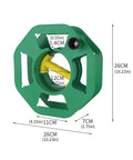 Sweet Compact Cord Reel With Quick Wind Handle And Heavy Duty Abs Build, 26CM green cable manager for easy wire organization.