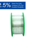 Fine 0.3mm Lead Free Solder Wire For Micro Electronics Soldering Rosin Flux Core Alloy Sn99 Ag0.3 Cu0.7 RoHS in green spool