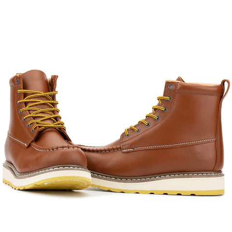 Real Talk Mens Soft Toe Wedge Work Boots Featuring Slip Resistant Outsoles And Dual Density Pu Insoles Built Tough For Concrete Job Sites And Warehouse Shifts To Keep Your Feet Happy And Your Steps Smooth All Day