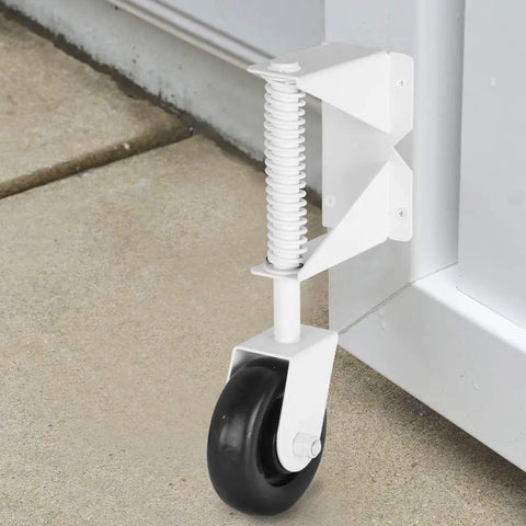 Heavy Duty Swing Gate Wheel Caster For Vinyl Gates Up To 200 Pounds, 360 Degree Swivel, Spring Loaded, 3.9 Inch Diameter, White